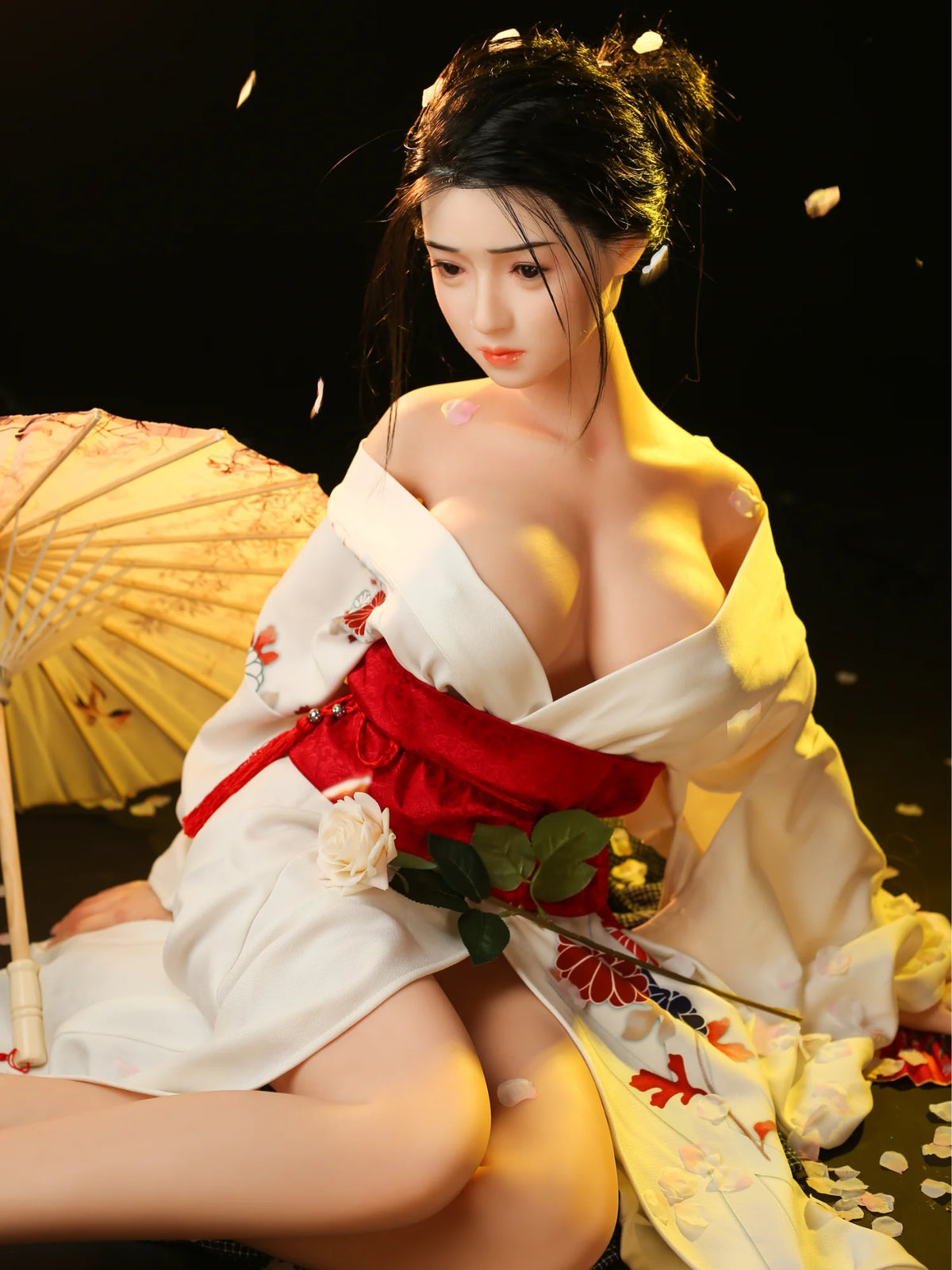 F3638-158cm/5ft1(35kg)  E cup Silicone Kimono Japanese Beauty Mature Asian Girls Sex Doll | FJ Doll