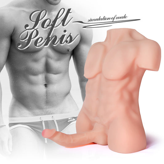 T263-7kg(15.4lbs)Hug Dick Male Sex Dolls Torso Dildo For Women|QSX