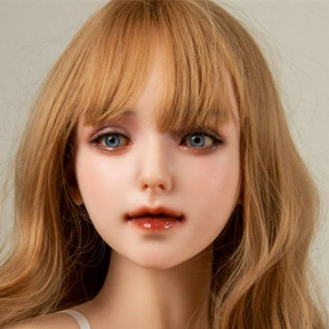 H147 Loli Europe Blonde Teen Silicone Sex Doll Head ｜Qita Doll head