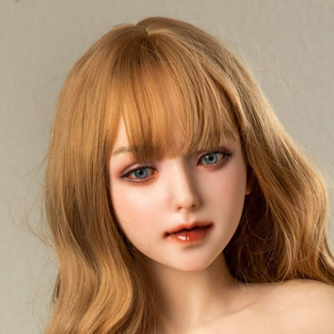 H147 Loli Europe Blonde Teen Silicone Sex Doll Head ｜Qita Doll head