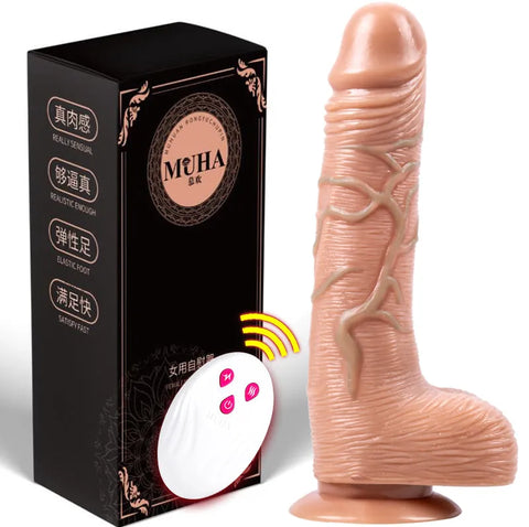 D006- (7.2'')Male torso shemale TPE Auto Vibrating Dildo- Medium Size