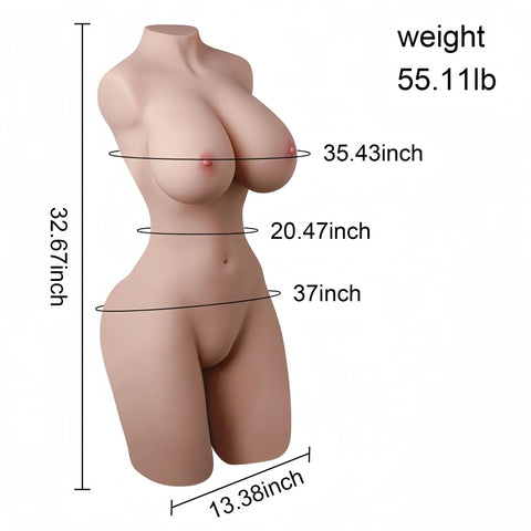 T706 (55.11lb) LifeSize Vibrating & Sucking real robot Sex Doll Torso ｜Luxury Sexiest Stripper Plump Hot Sex Toy for Man