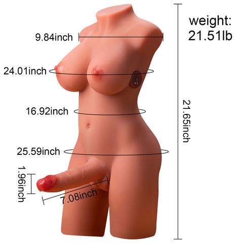 T901(21.51lb)  C Cup 7.08″ Dildo Electric Femboy Shemale Rechargeable huge cock trans  Sex Doll Torso Adult Toys