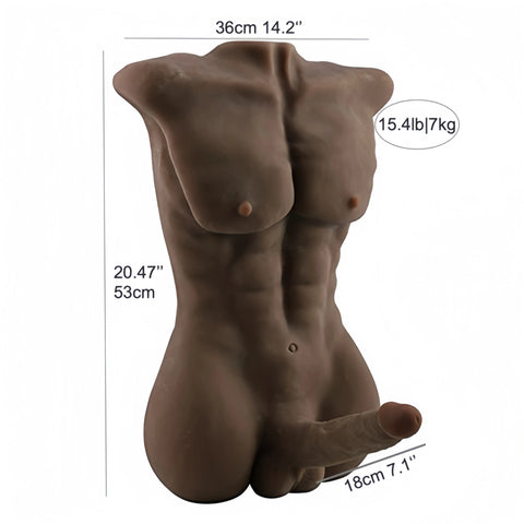 T528(15.4lb/53cm) Black Big Coke Male Sex Dolls Torso Dildo For Women | JLY