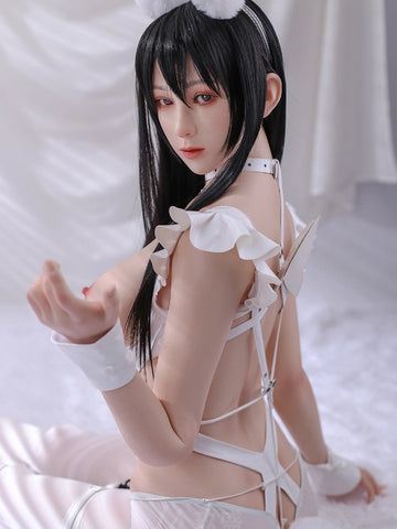 F2371—160cm/5ft2 31kg E Cup Ann Black Hair Asian Silicone Sex Doll|Jiusheng Doll