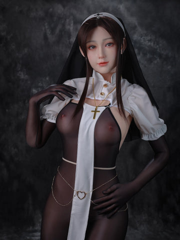 F2370—160cm/31kg E Cup Kiko Black Hair Asian Silicone Chinese Sex Doll | Jiusheng Doll