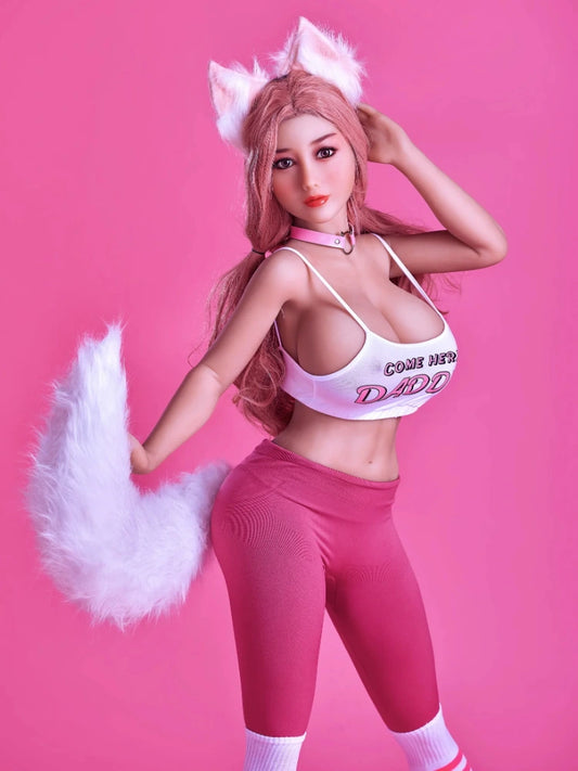 F155-154cm/5ft1 H Cup Lovely Pink Fox Soft Boobs Anime F cup  TPE Sex Doll |Irontech Doll