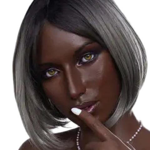 H921 Sex Doll Head-Silicone- Dark Skin Porn Star【Irontech Doll Head】