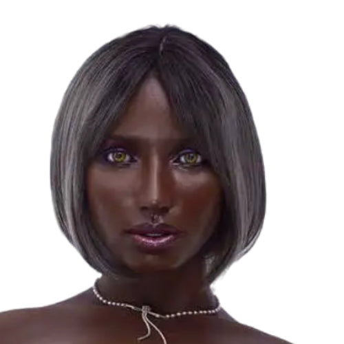 H921 Sex Doll Head-Silicone- Dark Skin Porn Star【Irontech Doll Head】