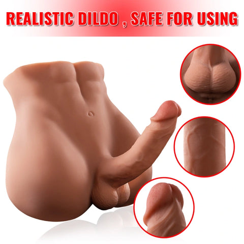 T704(11.46lb)  Lifelike Big Penis Male Sex Doll Torso Dildo Adult Toys With 5.9″ Dildo for Female Masturbation | xingse