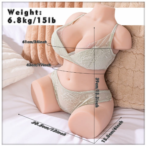 T711V-(15lb)Lightweight Vibrating & Sucking Robot Sex Doll Torso