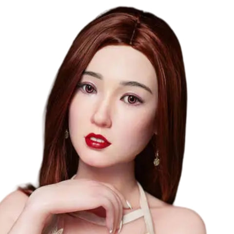 H937 Sex Doll Head-Silicone- Red Hair【Irontech Doll Head】