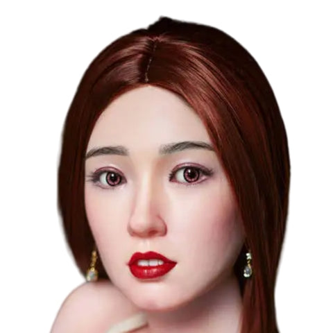 H937 Sex Doll Head-Silicone- Red Hair【Irontech Doll Head】