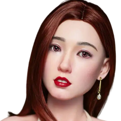 H937 Sex Doll Head-Silicone- Red Hair【Irontech Doll Head】