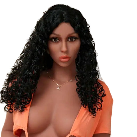 H720 Sex Doll Head-with curly black hair【Irontech Doll Head】