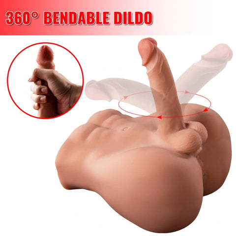 T704(11.46lb)  Lifelike Big Penis Male Sex Doll Torso Dildo Adult Toys With 5.9″ Dildo for Female Masturbation | xingse