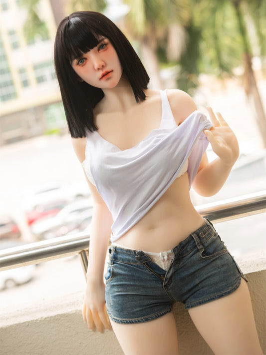 F143-Fumi Black Short Hair 162cm/5ft4 Japanese Silicone Sex Doll