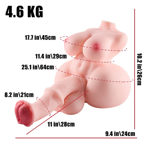 【IN stock-USA】P80-10lb 28cm Horse Dildo Three channels Shemale Hentai Guy Adult Male Sex Doll Torso | MRL