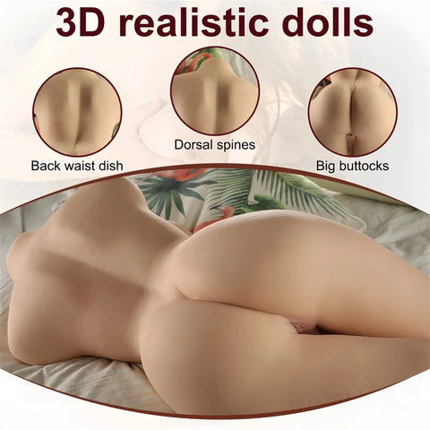 T504 (40.78lb/75cm) Realistic Half Torso Sex Doll With Perky Breasts,Big ass & Double Channels