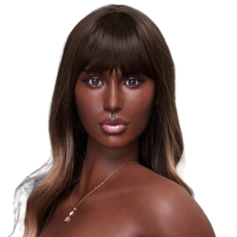 H956 Sex Doll Head-Silicone-Dark Skin Girl【Irontech Doll Head】