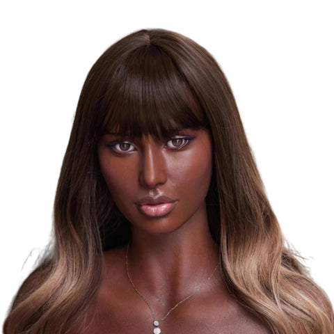 H956 Sex Doll Head-Silicone-Dark Skin Girl【Irontech Doll Head】