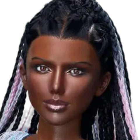 H958 Sex Doll Head-Silicone-Girl with dreadlocks【Irontech Doll Head】