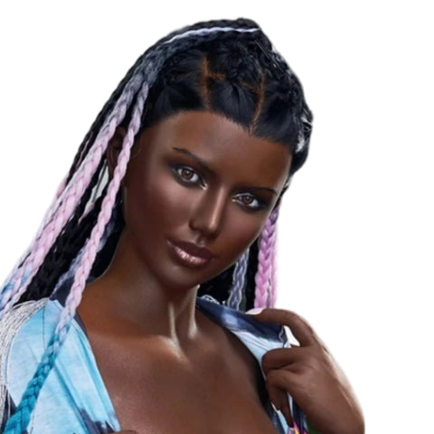 H958 Sex Doll Head-Silicone-Girl with dreadlocks【Irontech Doll Head】