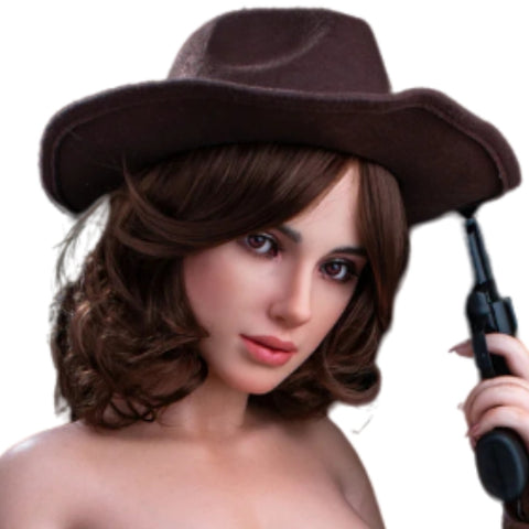 H807 Sex Doll Head-Silicone-  seductive cowgirl looks 【Irontech Doll Head】