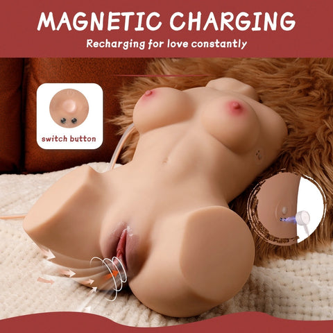 T587-(18.74lb)Sex doll torso with fully automatic cleaning :Sucking And Vibration Pussy