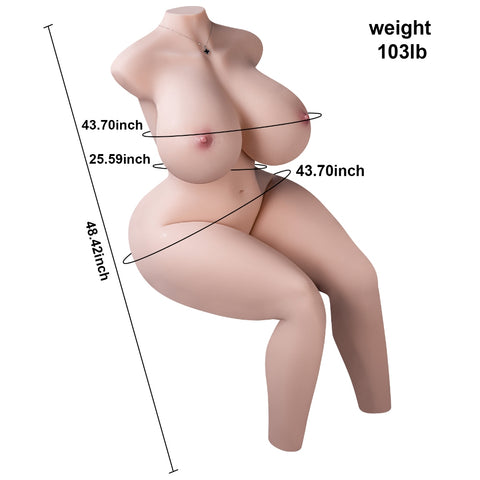 T712 (103lb/48.42inch) Big Breast Human Size Torso Sex Doll ｜The Largest Luxury Sexiest Stripper Plump Hot Sex Toy for Man