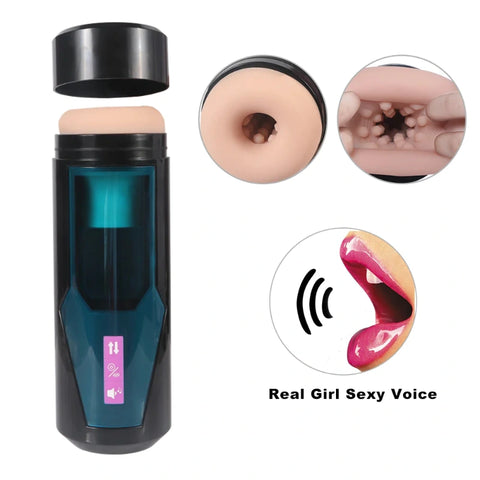 P907- Retractable Male Masturbator With Sexy Voice Of Real Girls