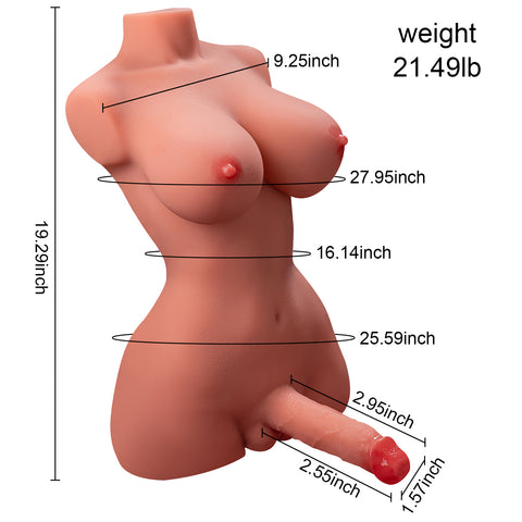 T902(21.49lb)  D Cup 2.95″ Dildo Electric Femboy Trans Rechargeable shemale sex doll torso