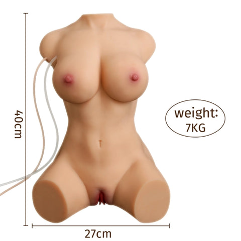 T663V-(15.4lb/16.14inch)Lightweight Vibrating & Sucking Sex Doll Torso