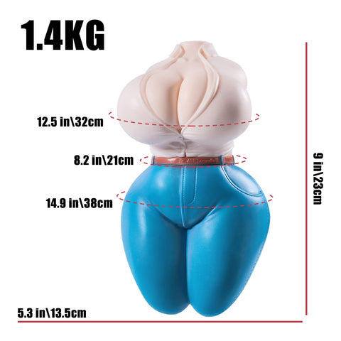 P73-6.39lb Cowgirl Busty Big Ass Silicone Fake Pussy Cheap BBW Sex Toy | MRL