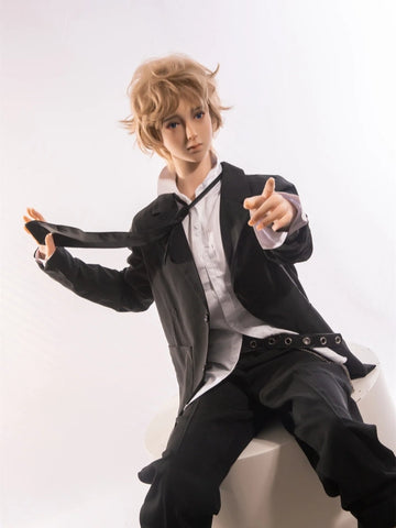 F112-165cm-37kg  Edward Golden Hair TPE Fantasy Prince Femboy Male Sex Doll-qita doll