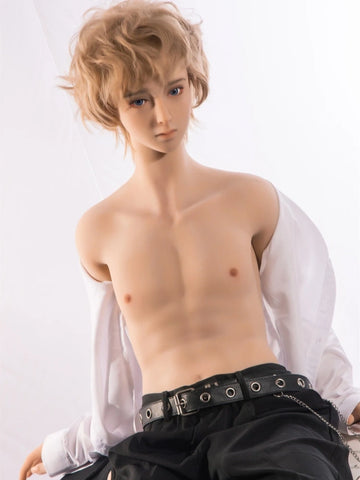 F112-165cm-37kg  Edward Golden Hair TPE Fantasy Prince Femboy Male Sex Doll-qita doll