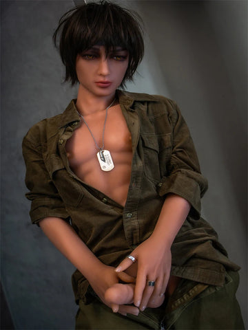 F1671-160cm(5ft3)-34kg Femboy toy  masturbator Thin Wheat Skin Short Hair TPE Male Sex Doll | Aibei Doll