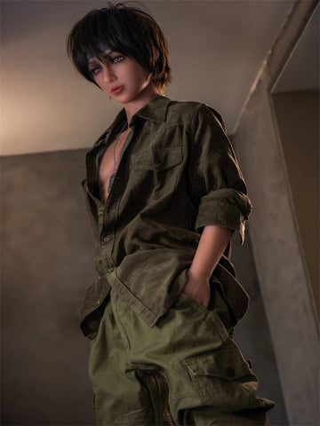 F1671-160cm(5ft3)-34kg Femboy toy  masturbator Thin Wheat Skin Short Hair TPE Male Sex Doll | Aibei Doll