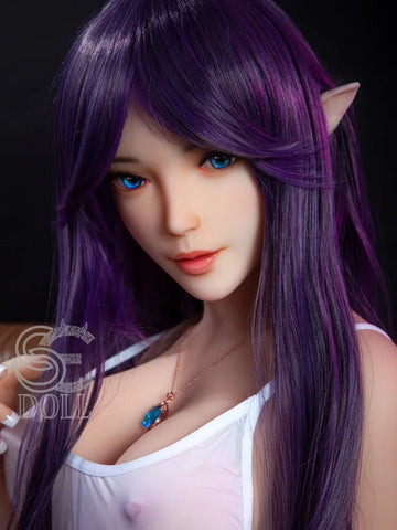 F858-151cm/4ft9(25kg) Olivia E Cup TPE Purple Hair Elf Girl Sex Doll | SE Doll