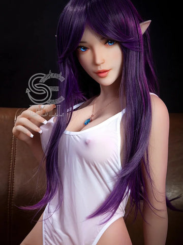 F858-151cm/4ft9(25kg) Olivia E Cup TPE Purple Hair Elf Girl Sex Doll | SE Doll