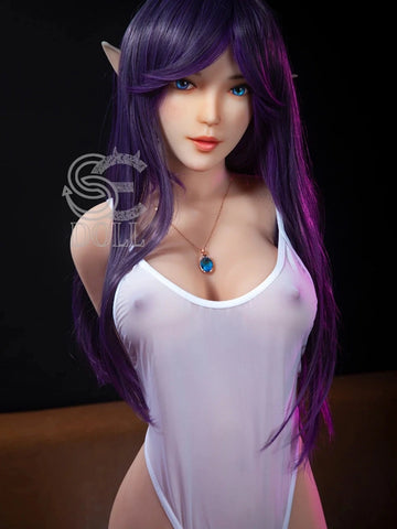 F858-151cm/4ft9(25kg) Olivia E Cup TPE Purple Hair Elf Girl Sex Doll | SE Doll