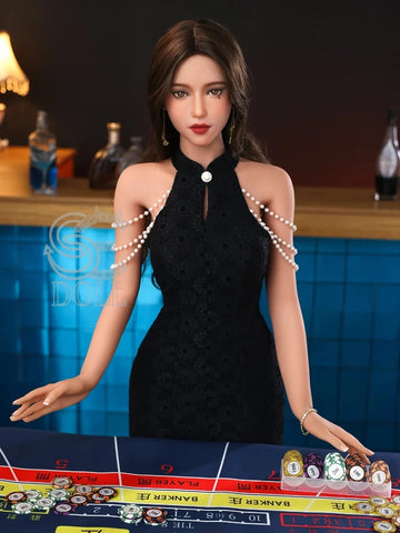 F2219-166cm(5ft5)-34.5kg Queena.B C Cup TPE Cheongsam small breast Chinese Robot Sex Dolls | SE Doll