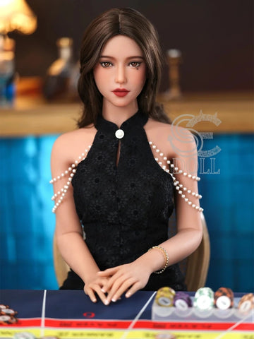 F2219-166cm(5ft5)-34.5kg Queena.B C Cup TPE Cheongsam small breast Chinese Robot Sex Dolls | SE Doll