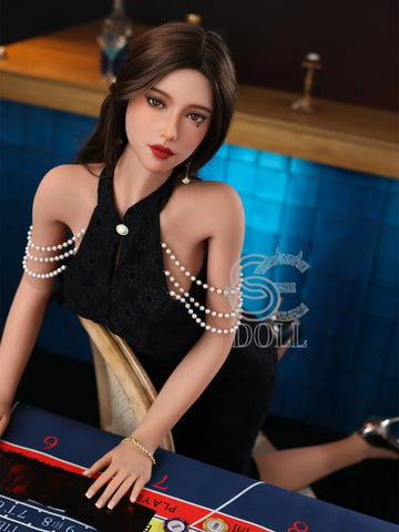 F2219-166cm(5ft5)-34.5kg Queena.B C Cup TPE Cheongsam small breast Chinese Robot Sex Dolls | SE Doll