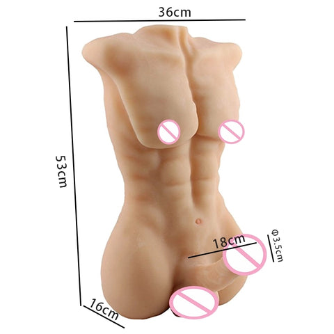 T527(15.4lb/53cm) Realistic Male Sex Dolls Torso Dildo For Women | JLY