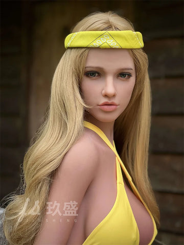 F661—Milena 150cm/4ft9 D Cup Curvy TPE Long Hair Blonde Female Sex Doll |Jiusheng Doll