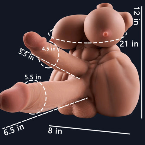 【IN stock-USA】P72-8.82lb Diphallia Futanari Big Penis Double Penis Shemale Femboy Hentai Cheap Male Sex Doll Torso | MRL