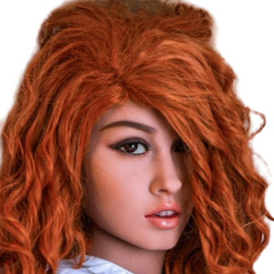 H035 Captivating Sex Doll Head with Auburn Hair｜WM Doll Head #162