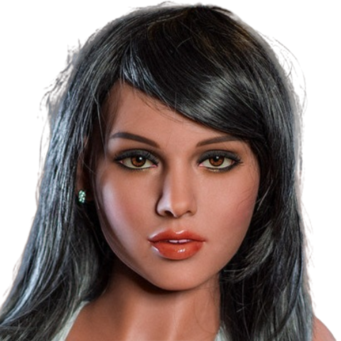 H032-Sexy Sex Doll Head with Dark Skin #273A