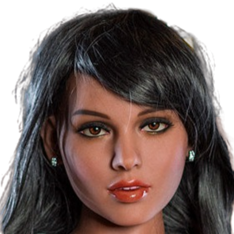 H032-Sexy Sex Doll Head with Dark Skin #273A